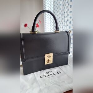 Coach 1941 Hutton Black Briefcase Leather Shoulder Bag (2 Straps incl)